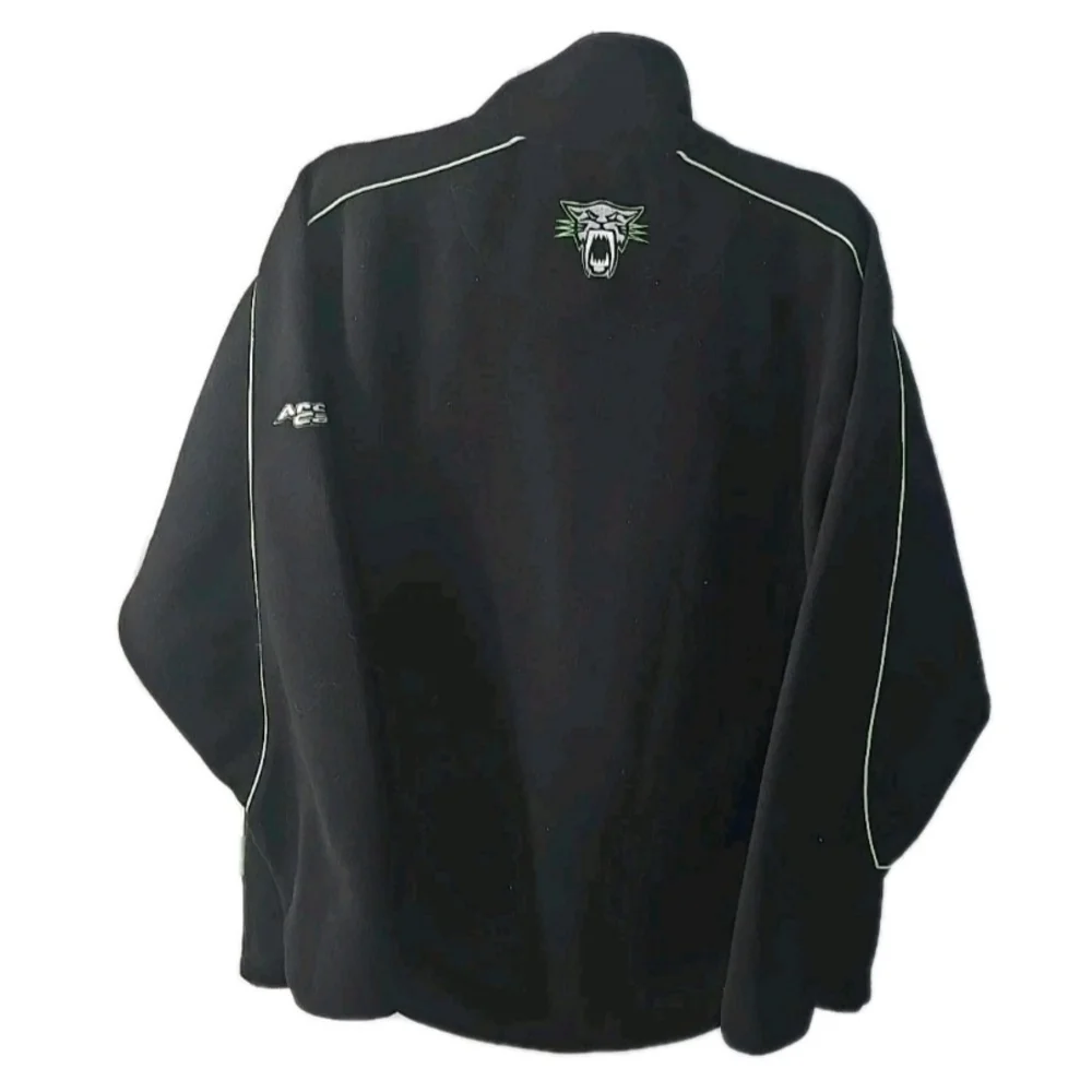 Arcticwear Arctic Cat Men M Cat's Pride‎ Black Neon Green Fleece Half-Zip Jacket